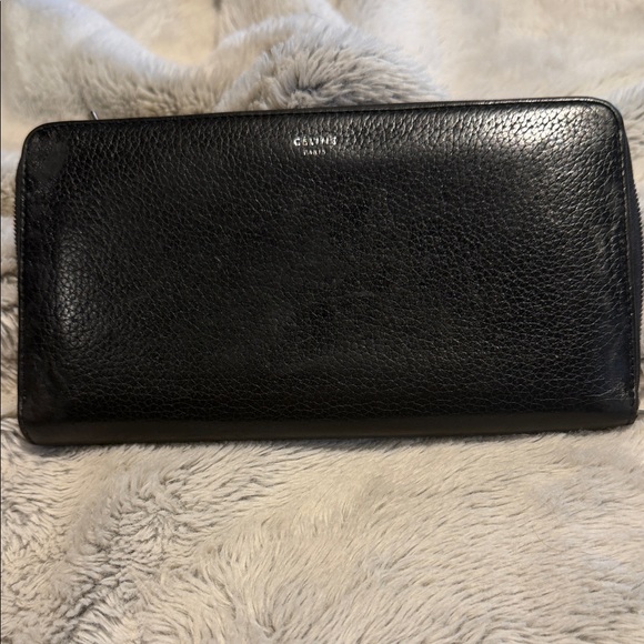Celine Handbags - Celine Black Leather Wallet